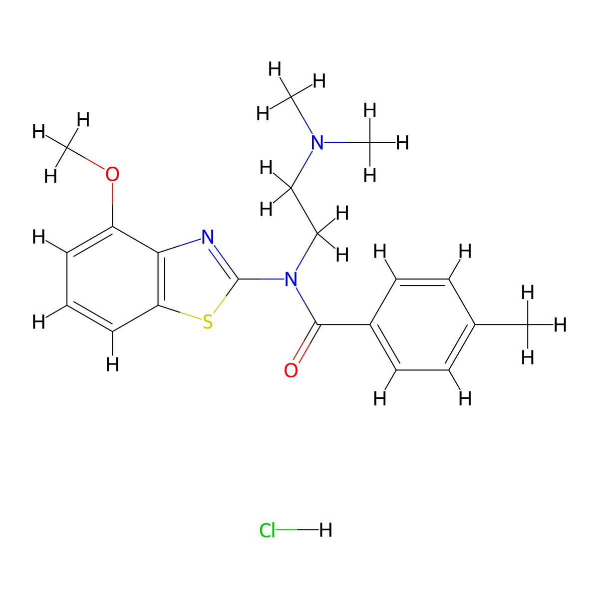 N-(2-(dimethylamino)ethyl)-N-(4-methoxybenzo[d]thiazol-2-yl)-4-methylbenzamide hydrochloride molecular structure, CAS 1321848-09-2