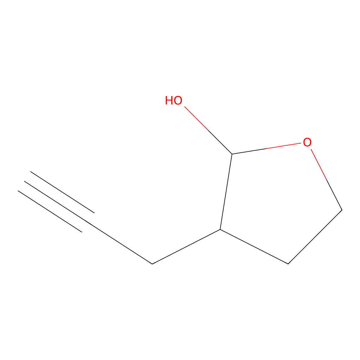3-(Prop-2-yn-1-yl)tetrahydrofuran-2-ol molecular structure, CAS 1321861-62-4