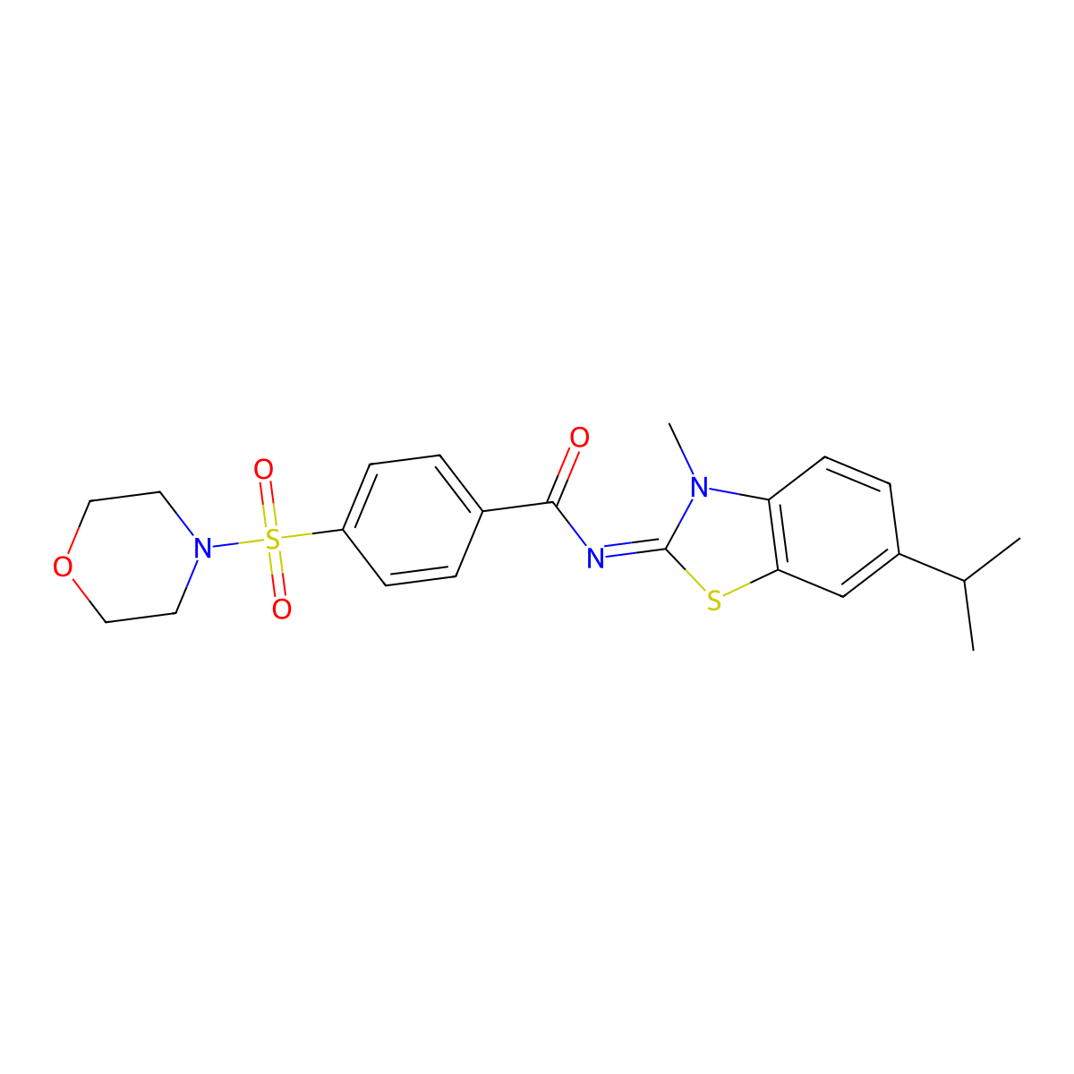 (E)-N-(6-isopropyl-3-methylbenzo[d]thiazol-2(3H)-ylidene)-4-(morpholinosulfonyl)benzamide molecular structure, CAS 1321873-03-3