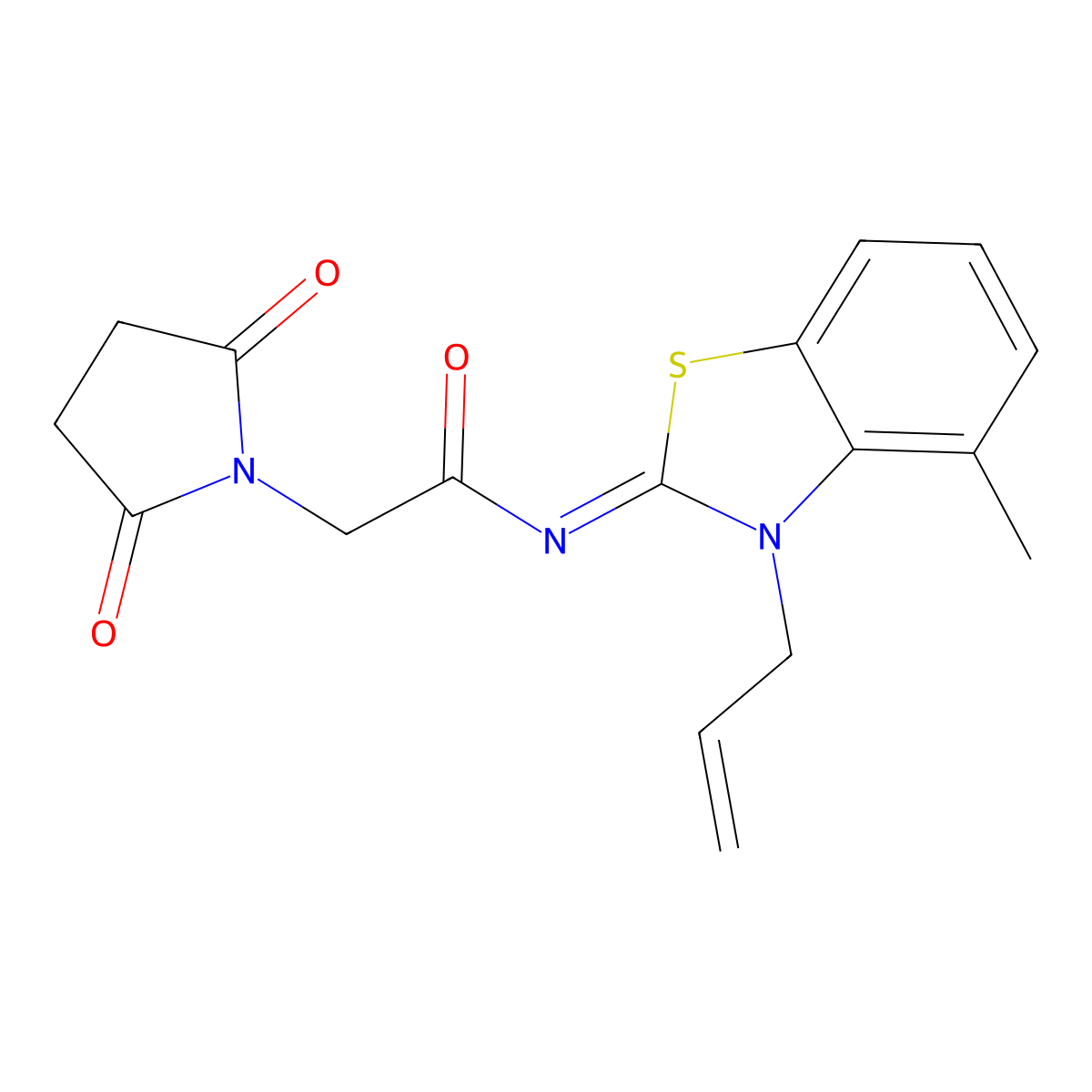 (Z)-N-(3-allyl-4-methylbenzo[d]thiazol-2(3H)-ylidene)-2-(2,5-dioxopyrrolidin-1-yl)acetamide molecular structure, CAS 1321875-01-7