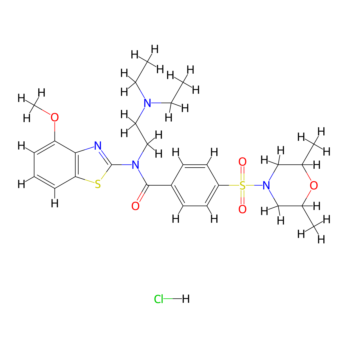 N-(2-(diethylamino)ethyl)-4-((2,6-dimethylmorpholino)sulfonyl)-N-(4-methoxybenzo[d]thiazol-2-yl)benzamide hydrochloride molecular structure, CAS 1321881-44-0