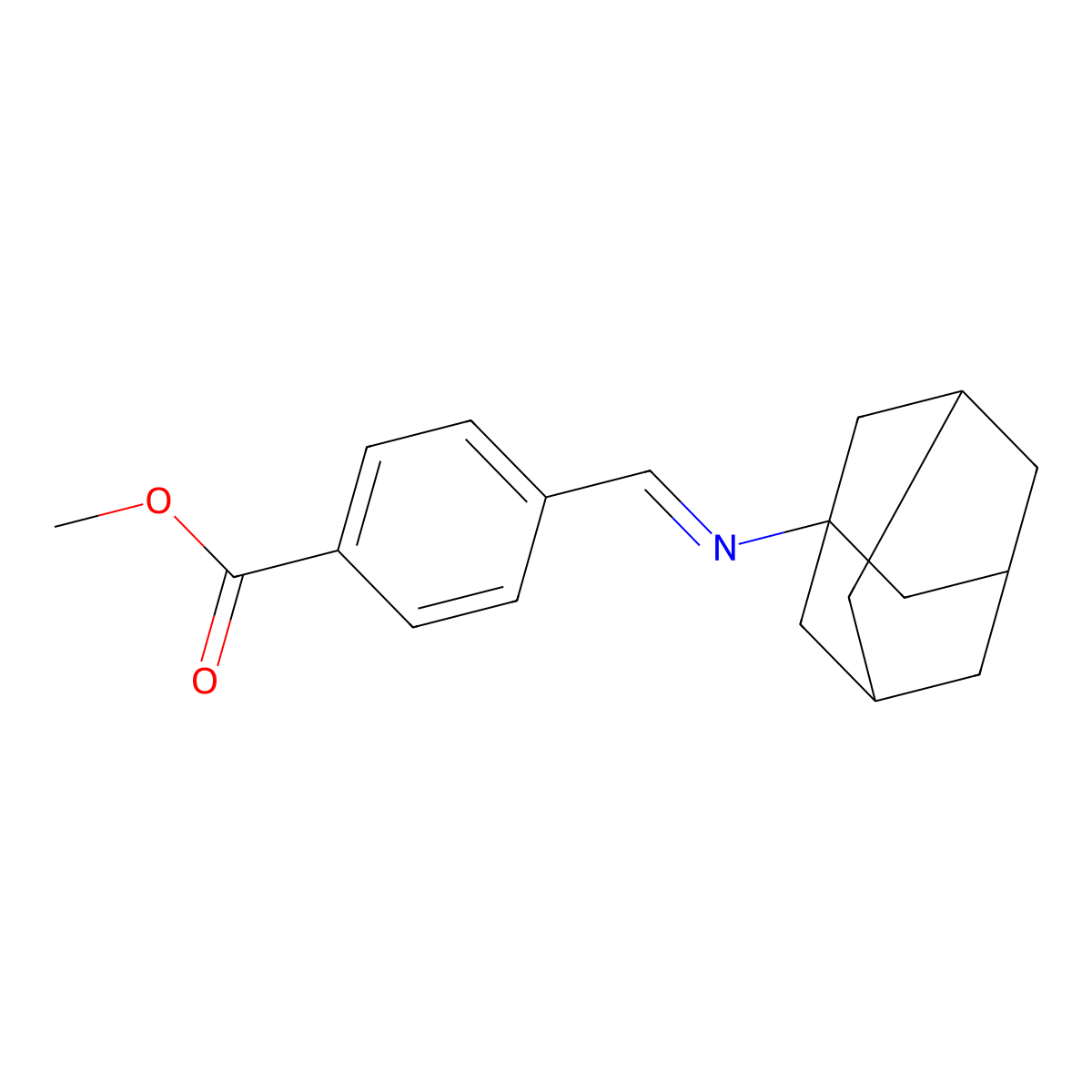 Methyl 4-(1-adamantyliminomethyl)benzoate molecular structure, CAS 1321888-50-9