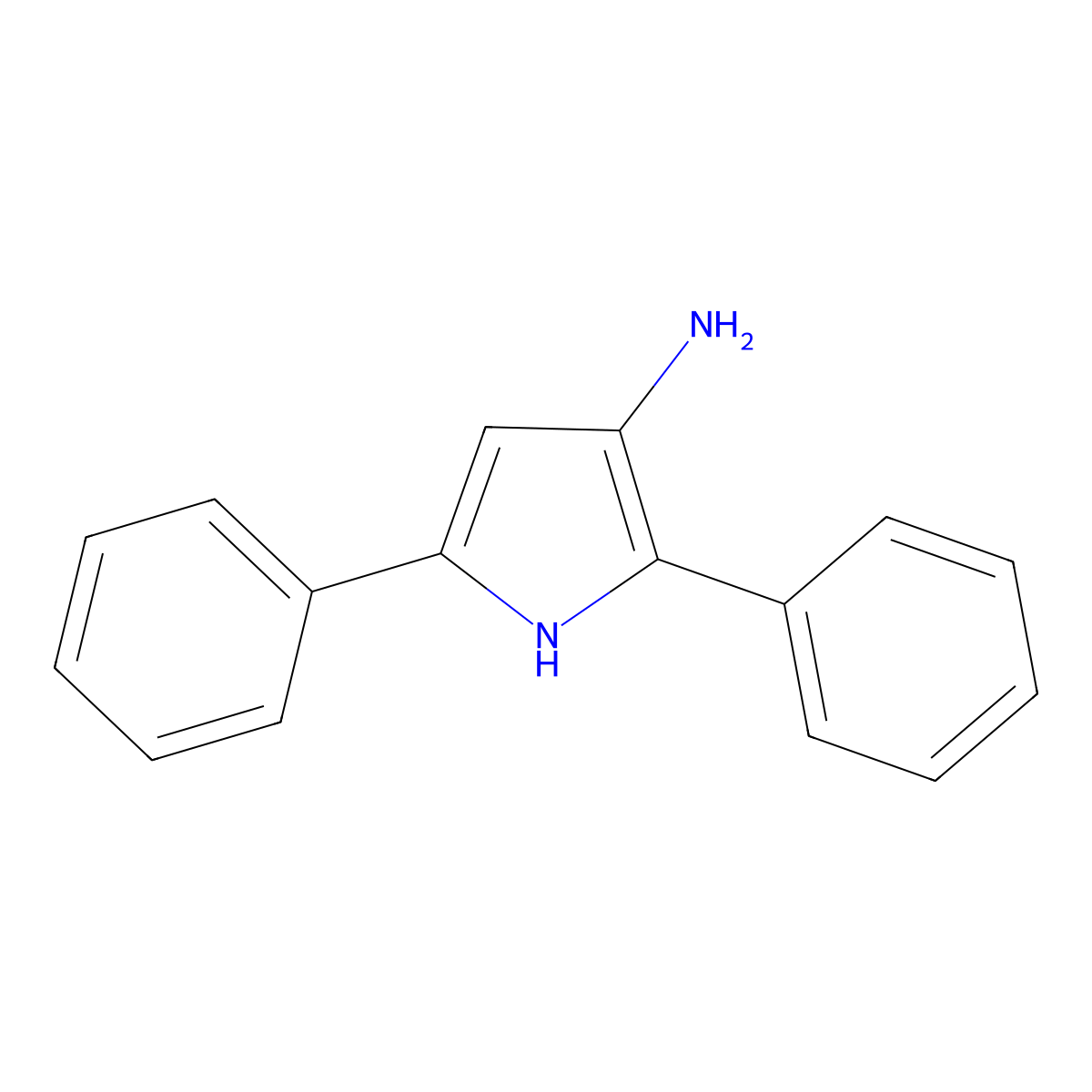 2,5-diphenyl-1H-pyrrol-3-amine molecular structure, CAS 13219-95-9