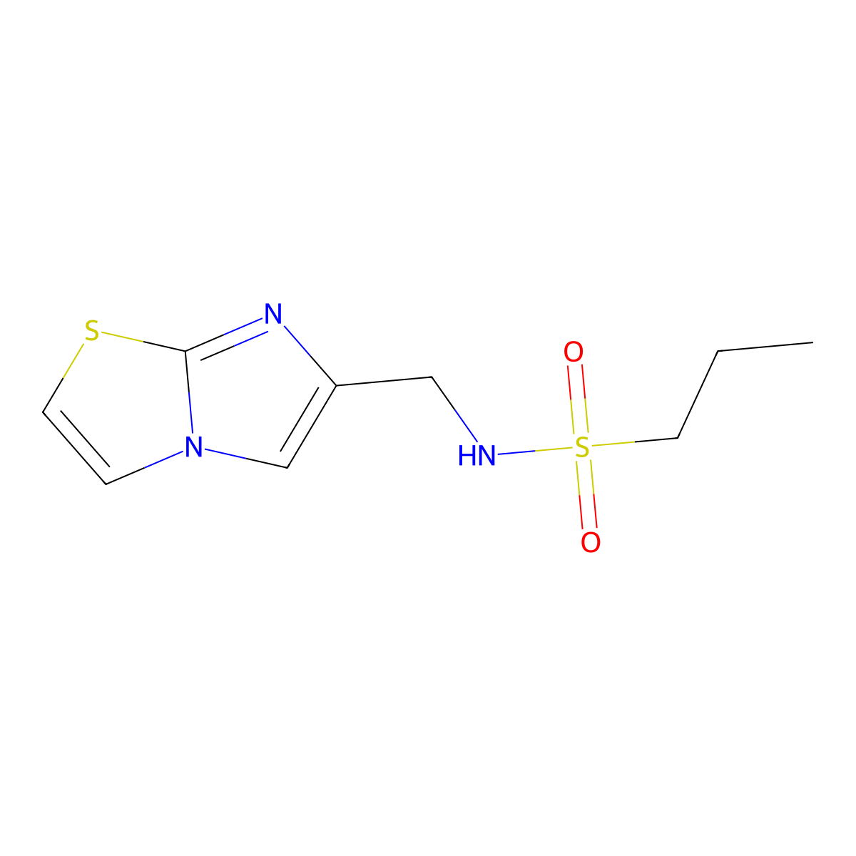 N-({imidazo[2,1-b][1,3]thiazol-6-yl}methyl)propane-1-sulfonamide molecular structure, CAS 1321900-37-1