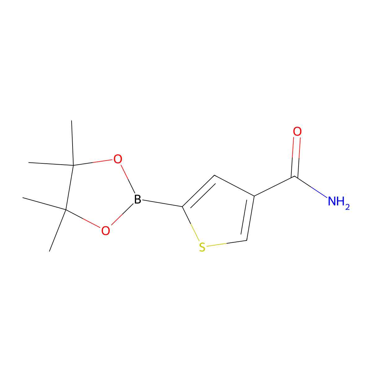 4-aminocarbonyl-2-thienylBoronic acid pinacol ester molecular structure, CAS 1321901-45-4
