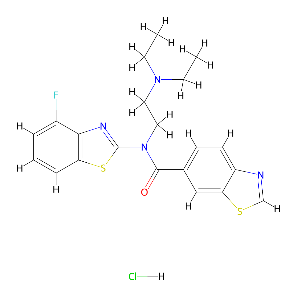N-(2-(diethylamino)ethyl)-N-(4-fluorobenzo[d]thiazol-2-yl)benzo[d]thiazole-6-carboxamide hydrochloride molecular structure, CAS 1321907-02-1