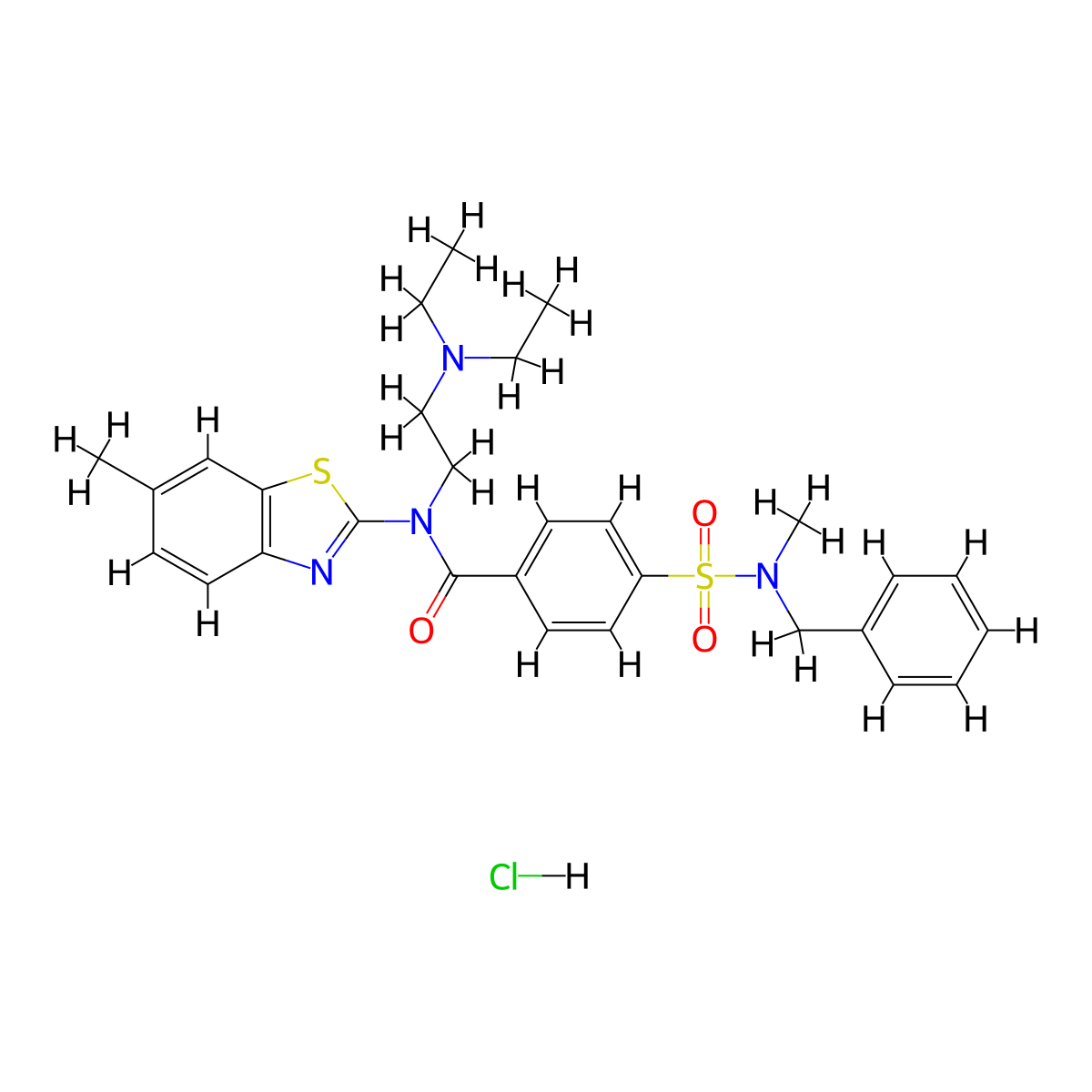 4-(N-benzyl-N-methylsulfamoyl)-N-(2-(diethylamino)ethyl)-N-(6-methylbenzo[d]thiazol-2-yl)benzamide hydrochloride molecular structure, CAS 1321911-71-0