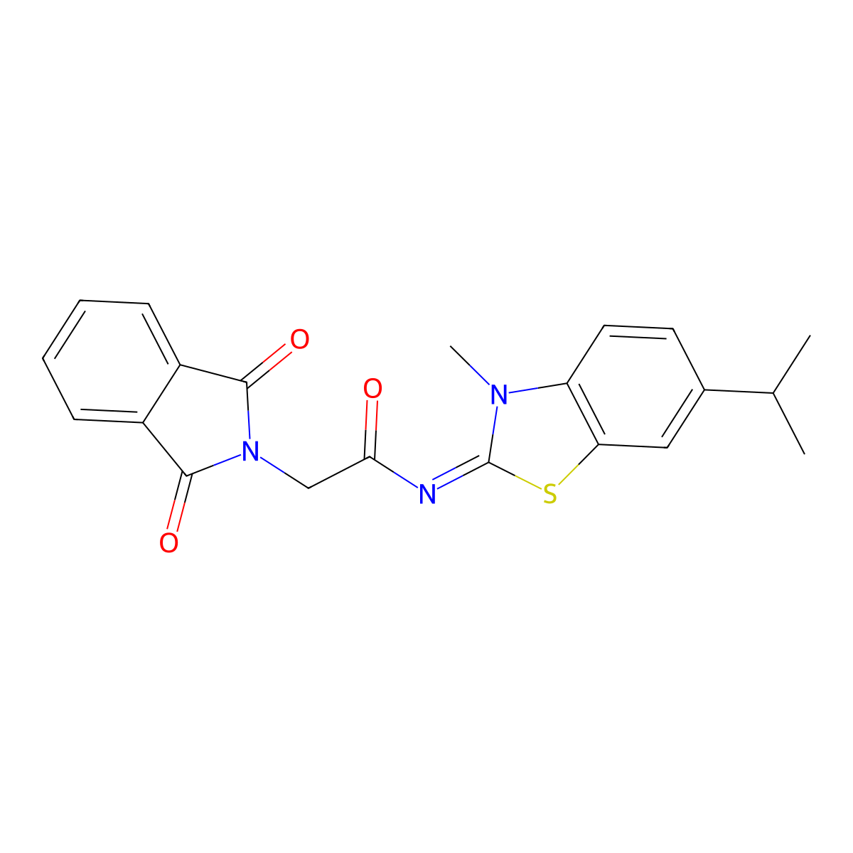 (E)-2-(1,3-dioxoisoindolin-2-yl)-N-(6-isopropyl-3-methylbenzo[d]thiazol-2(3H)-ylidene)acetamide molecular structure, CAS 1321914-68-4
