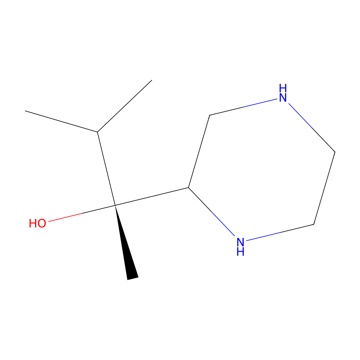 (2R)-3-methyl-2-(piperazin-2-yl)butan-2-ol molecular structure, CAS 1321925-09-0