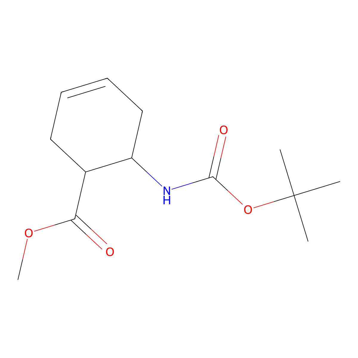 6-tert-Butoxycarbonylamino-cyclohex-3-enecarboxylic acid methyl ester molecular structure, CAS 1321925-40-9