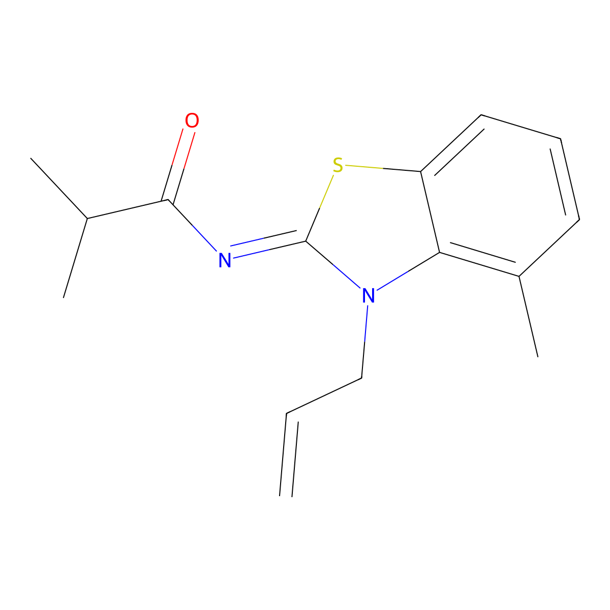 (Z)-N-(3-allyl-4-methylbenzo[d]thiazol-2(3H)-ylidene)isobutyramide molecular structure, CAS 1321947-39-0