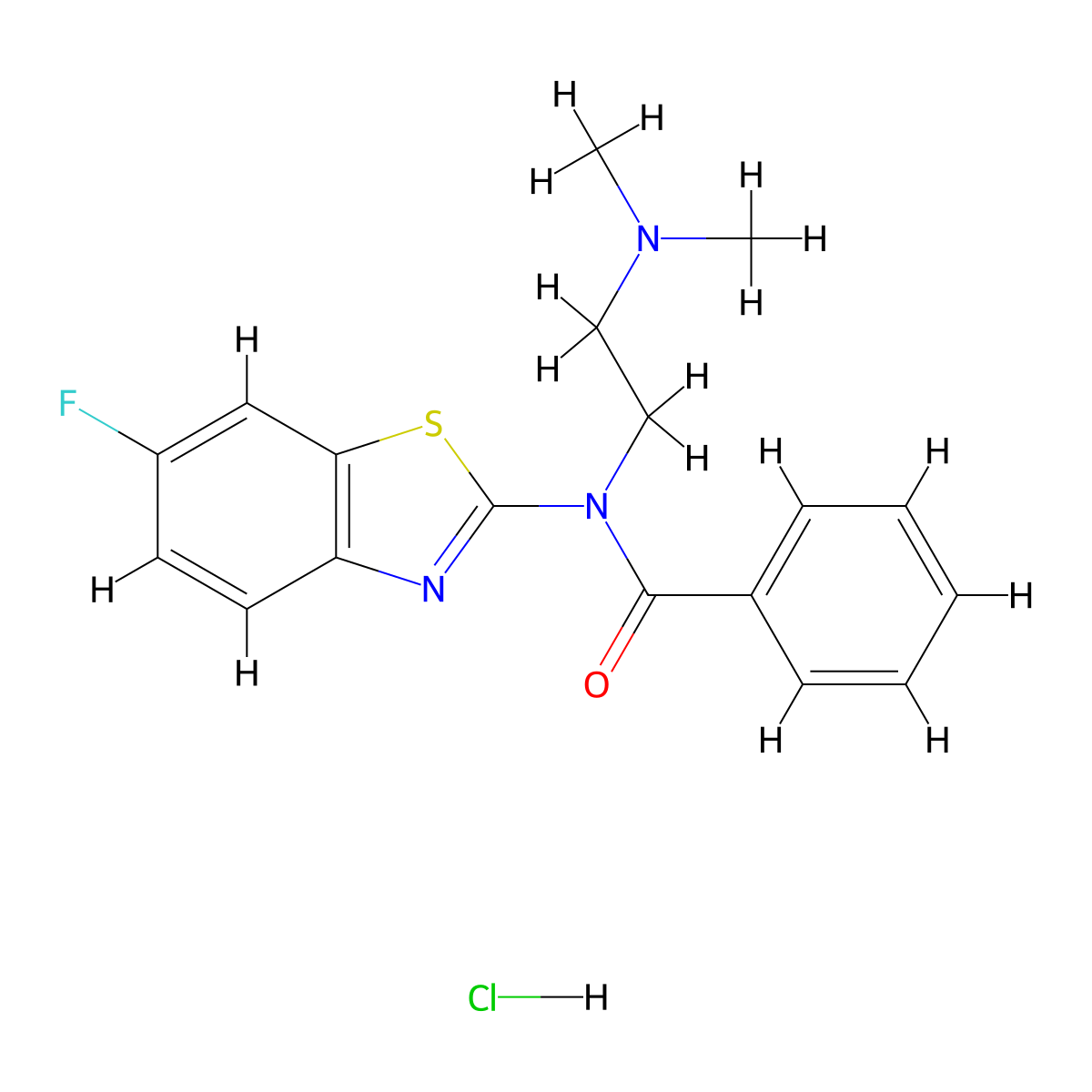 N-(2-(dimethylamino)ethyl)-N-(6-fluorobenzo[d]thiazol-2-yl)benzamide hydrochloride molecular structure, CAS 1321947-66-3