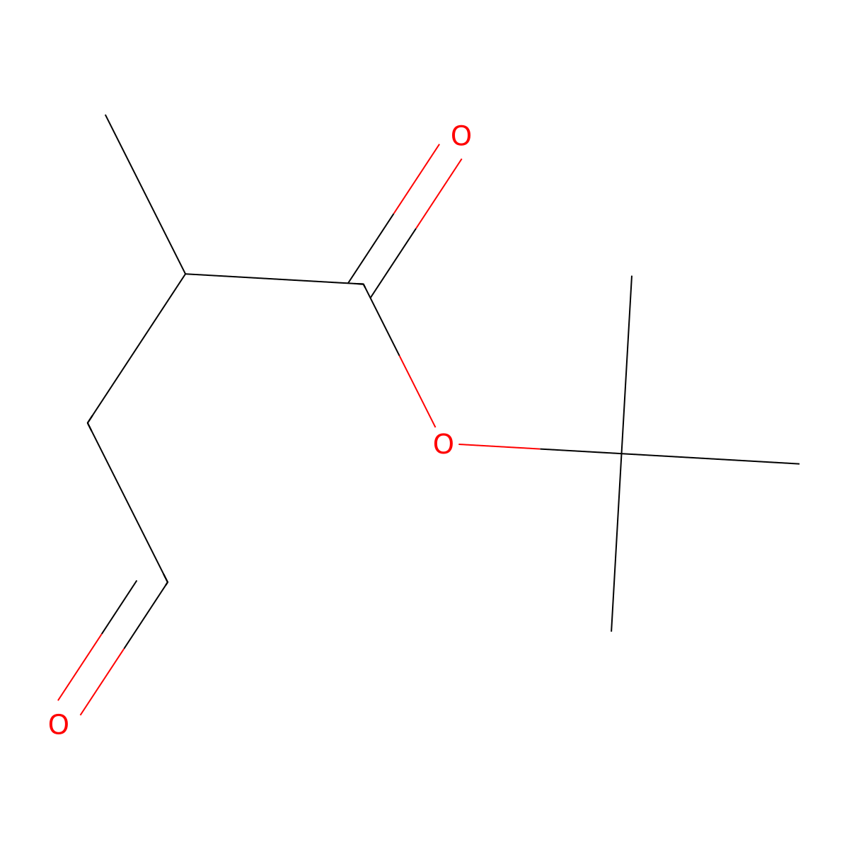 Tert-butyl 2-methyl-4-oxobutanoate molecular structure, CAS 132195-93-8