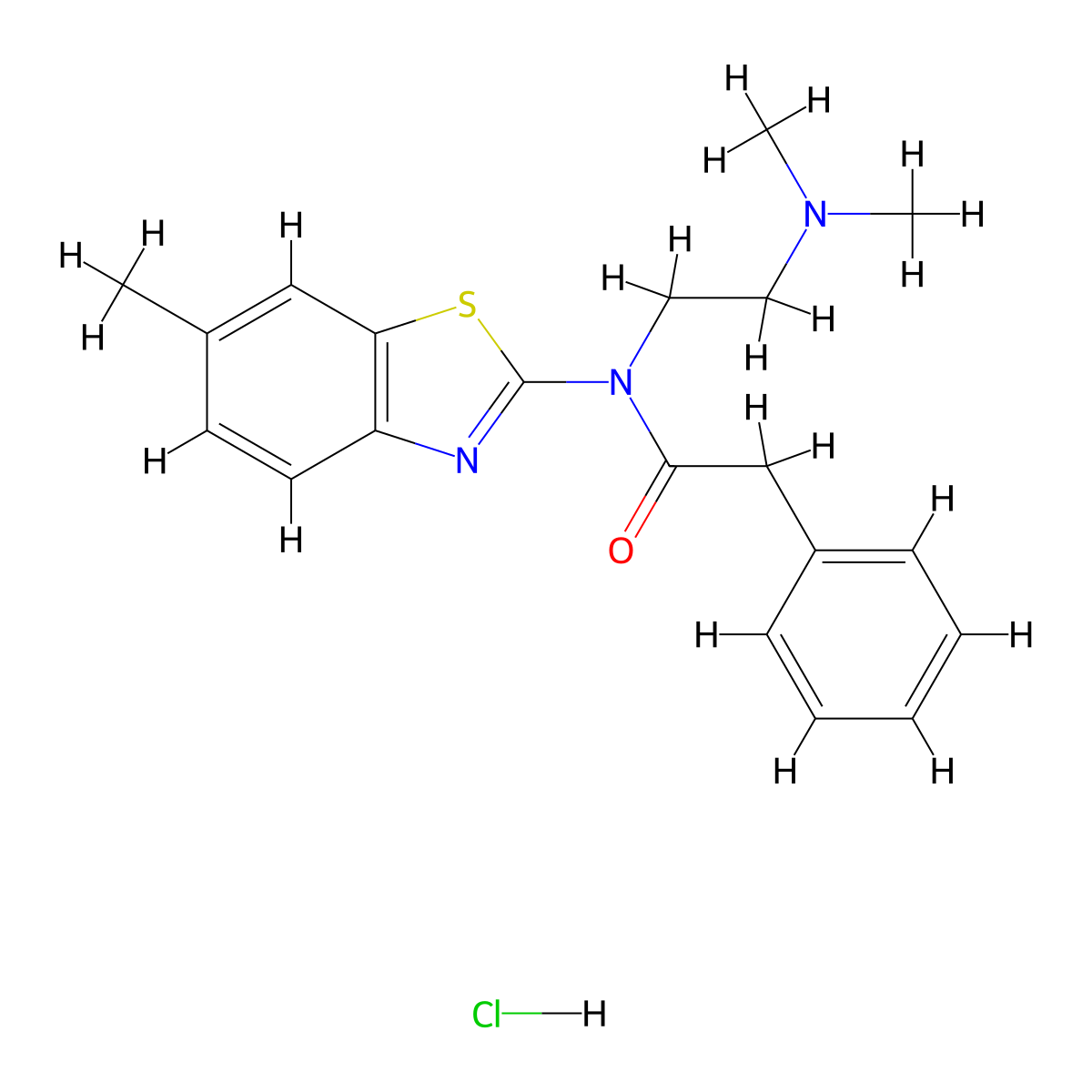N-(2-(dimethylamino)ethyl)-N-(6-methylbenzo[d]thiazol-2-yl)-2-phenylacetamide hydrochloride molecular structure, CAS 1321952-73-1