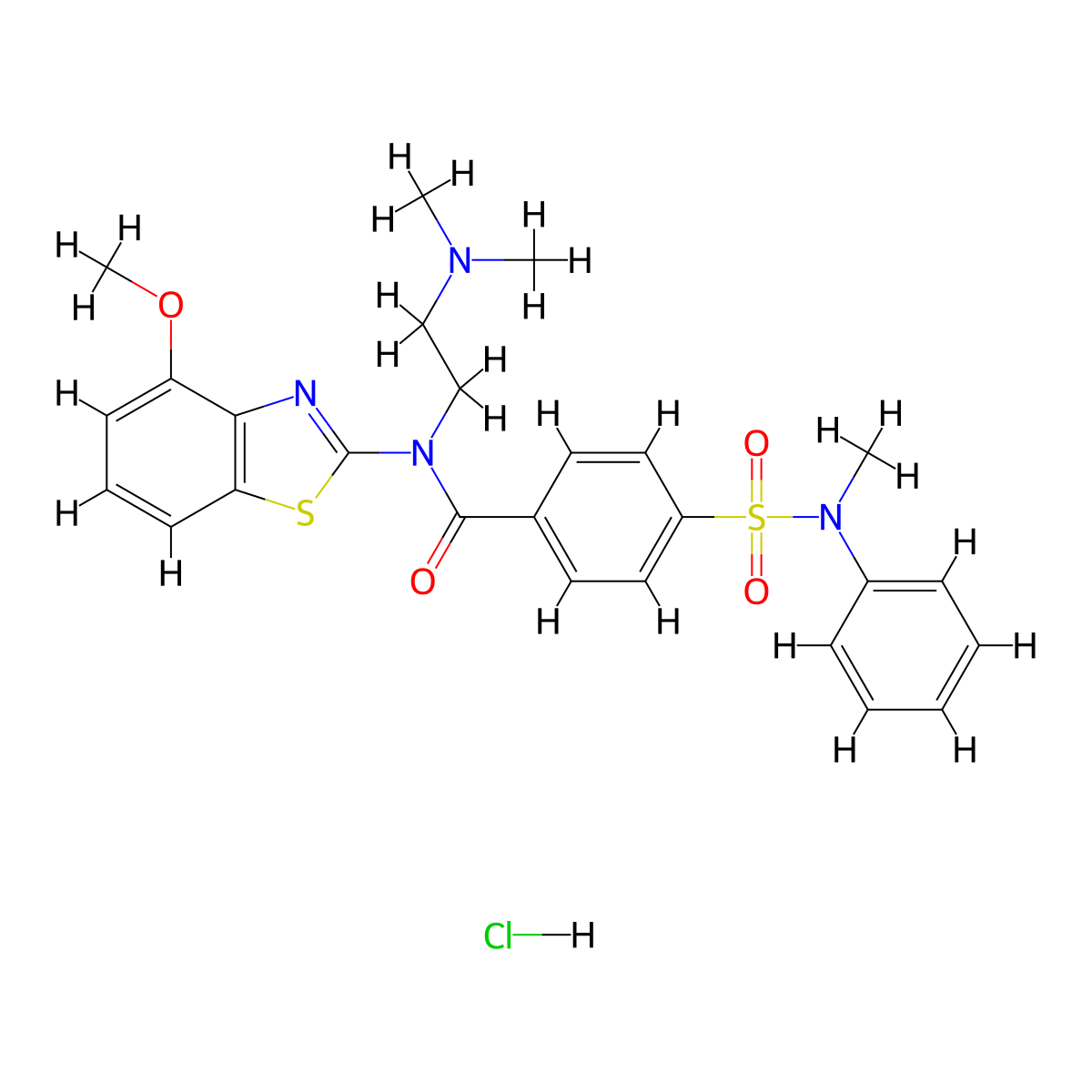 N-(2-(dimethylamino)ethyl)-N-(4-methoxybenzo[d]thiazol-2-yl)-4-(N-methyl-N-phenylsulfamoyl)benzamide hydrochloride molecular structure, CAS 1321957-40-7