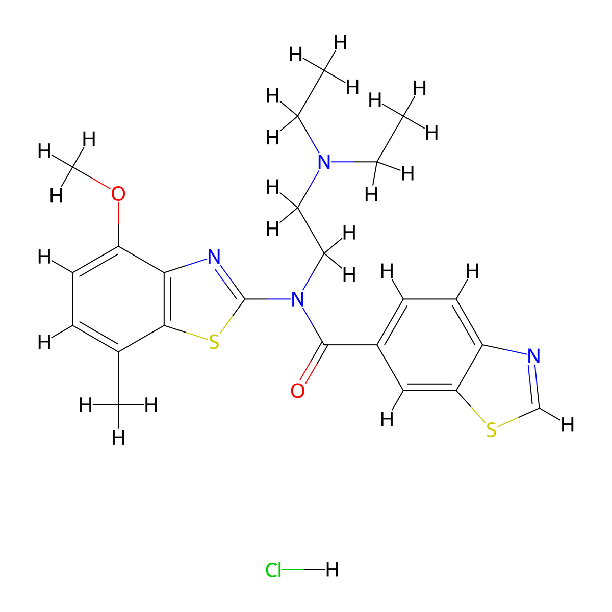 N-(2-(diethylamino)ethyl)-N-(4-methoxy-7-methylbenzo[d]thiazol-2-yl)benzo[d]thiazole-6-carboxamide hydrochloride molecular structure, CAS 1321963-12-5