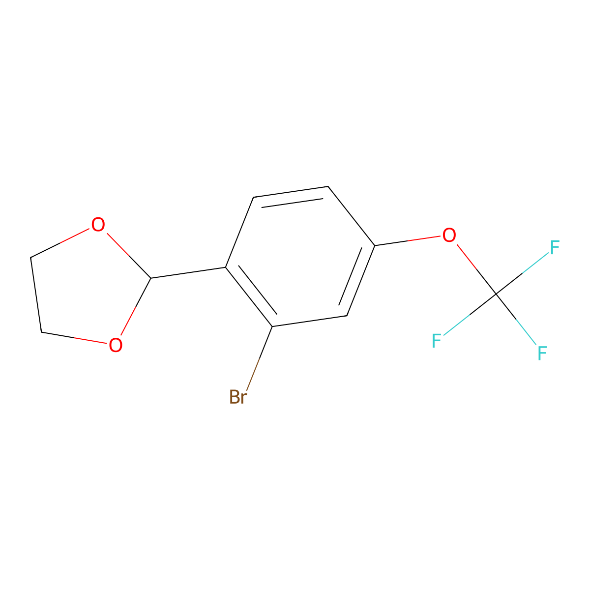 2-[2-Bromo-4-(trifluoromethoxy)phenyl]-1,3-dioxolane molecular structure, CAS 1321963-18-1