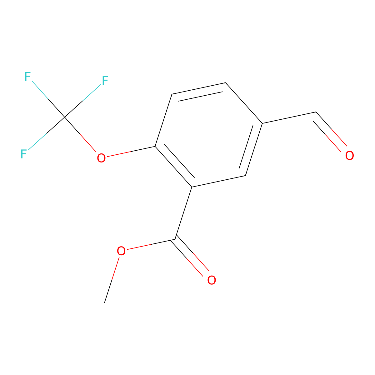 Methyl 5-formyl-2-(trifluoromethoxy)benzoate molecular structure, CAS 1321963-28-3
