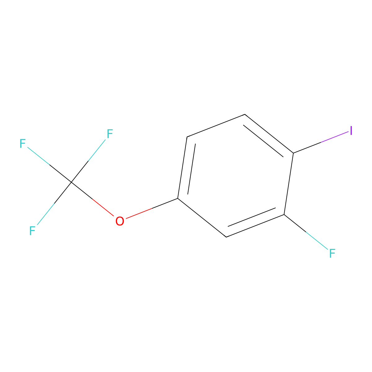 2-Fluoro-1-iodo-4-(trifluoromethoxy)benzene molecular structure, CAS 1321963-74-9