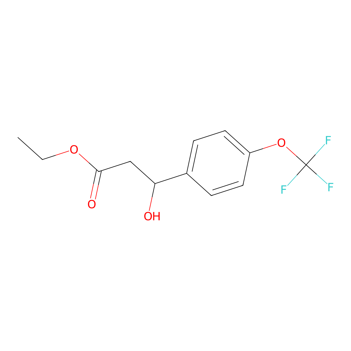 Ethyl 3-hydroxy-3-(4-(trifluoromethoxy)phenyl)propanoate molecular structure, CAS 1321964-38-8