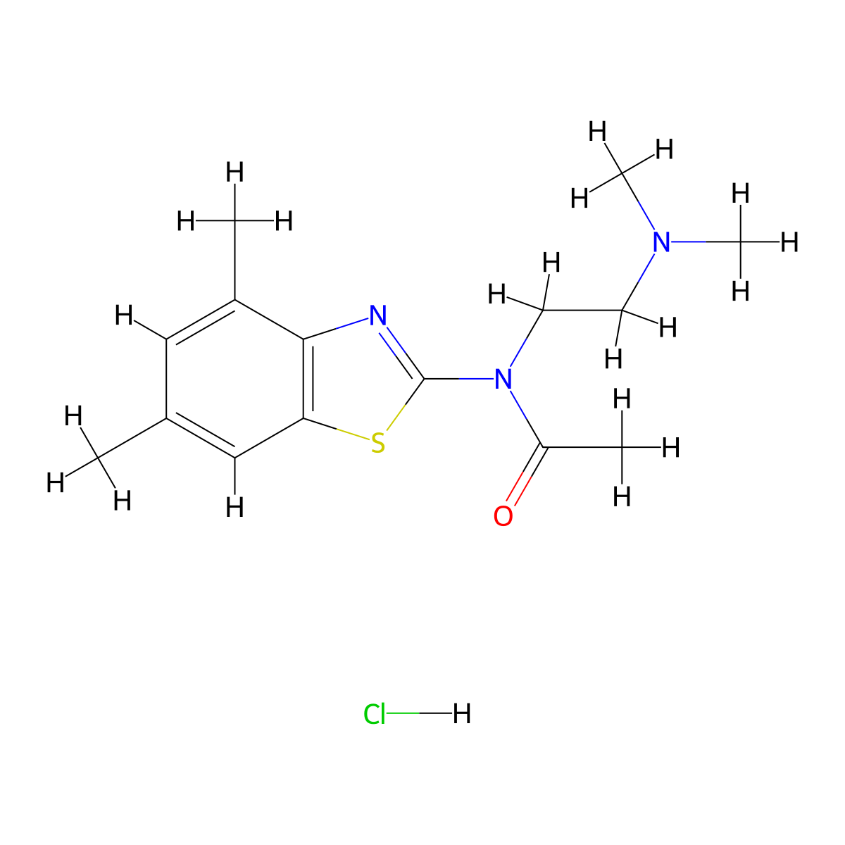 N-(2-(dimethylamino)ethyl)-N-(4,6-dimethylbenzo[d]thiazol-2-yl)acetamide hydrochloride molecular structure, CAS 1321966-06-6