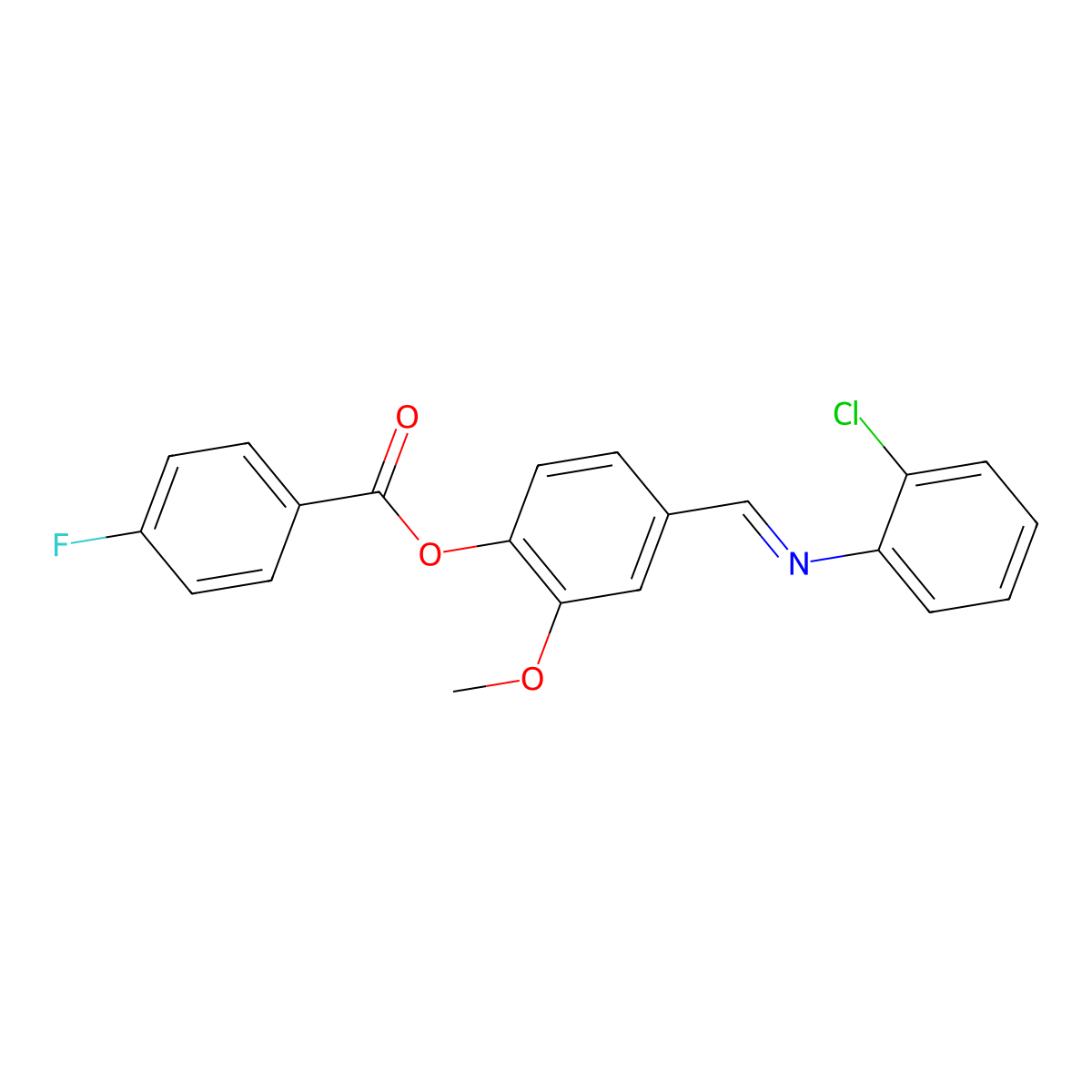 [4-[(2-Chlorophenyl)iminomethyl]-2-methoxyphenyl] 4-fluorobenzoate molecular structure, CAS 1321968-20-0