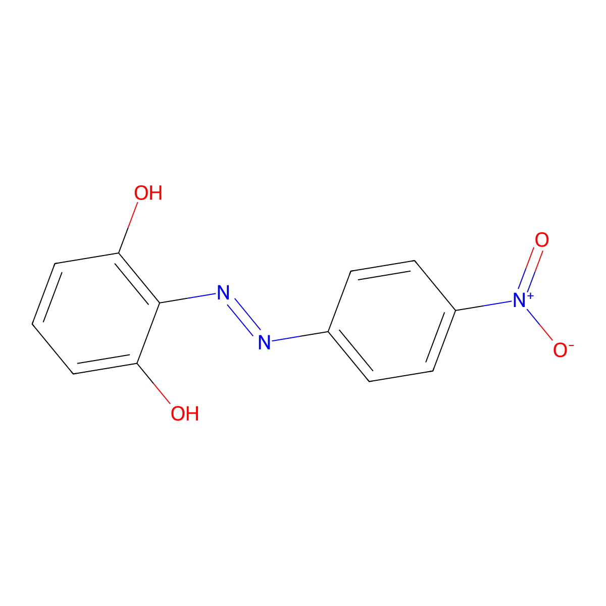 (E)-2-((4-Nitrophenyl)diazenyl)benzene-1,3-diol molecular structure, CAS 1321969-16-7