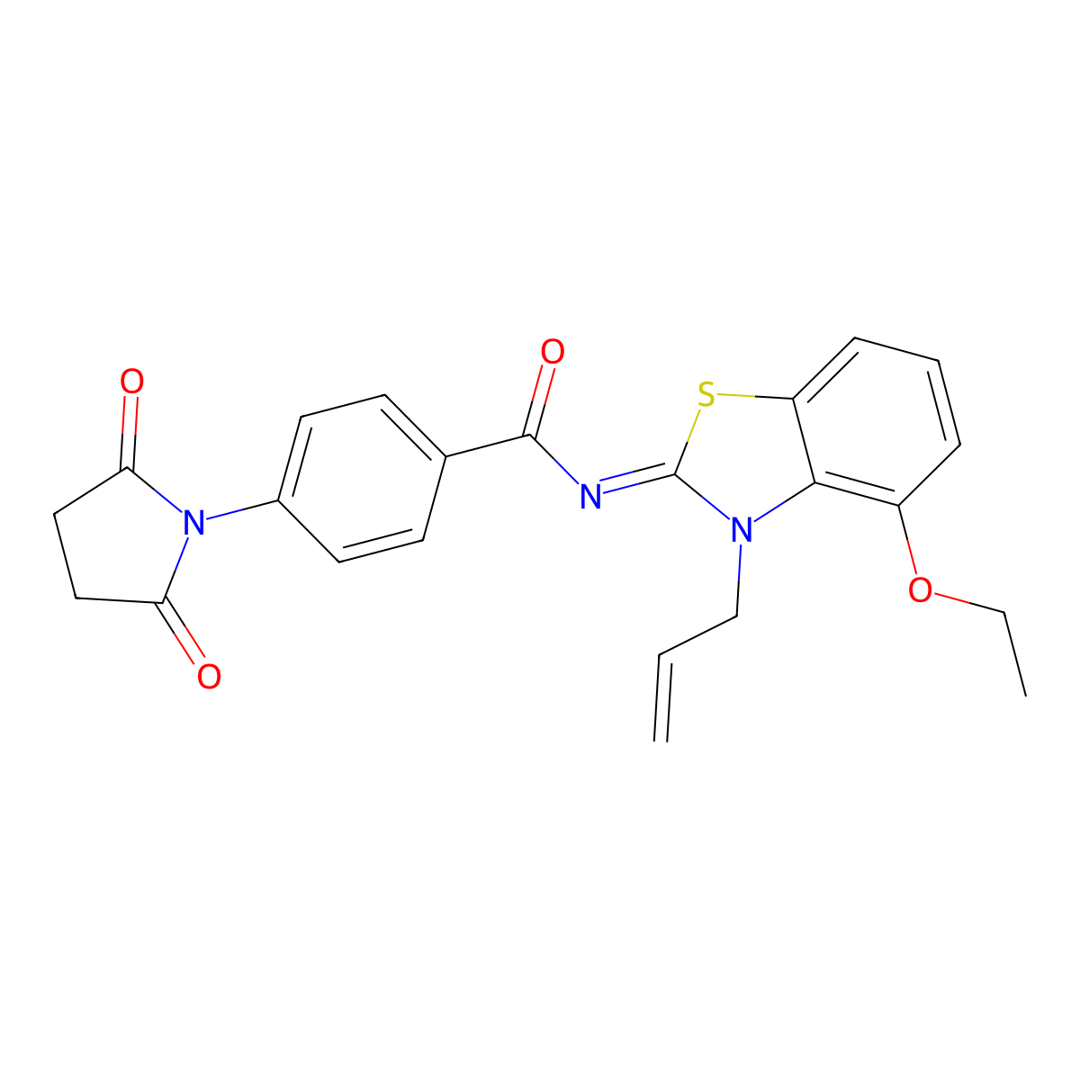 (Z)-N-(3-allyl-4-ethoxybenzo[d]thiazol-2(3H)-ylidene)-4-(2,5-dioxopyrrolidin-1-yl)benzamide molecular structure, CAS 1321969-67-8