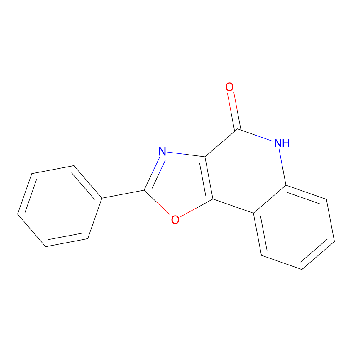 2-Phenyl-oxazolo(4,5-c)quinolin-4-one molecular structure, CAS 132198-53-9