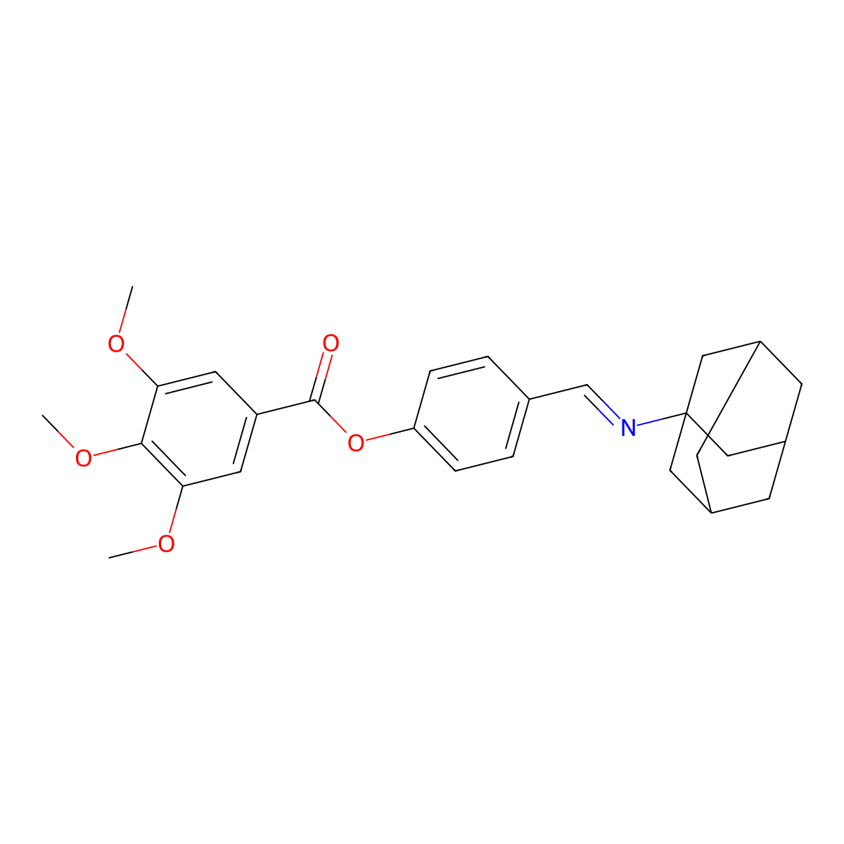 4-[(1E)-[(adamantan-1-yl)imino]methyl]phenyl 3,4,5-trimethoxybenzoate molecular structure, CAS 1321987-80-7