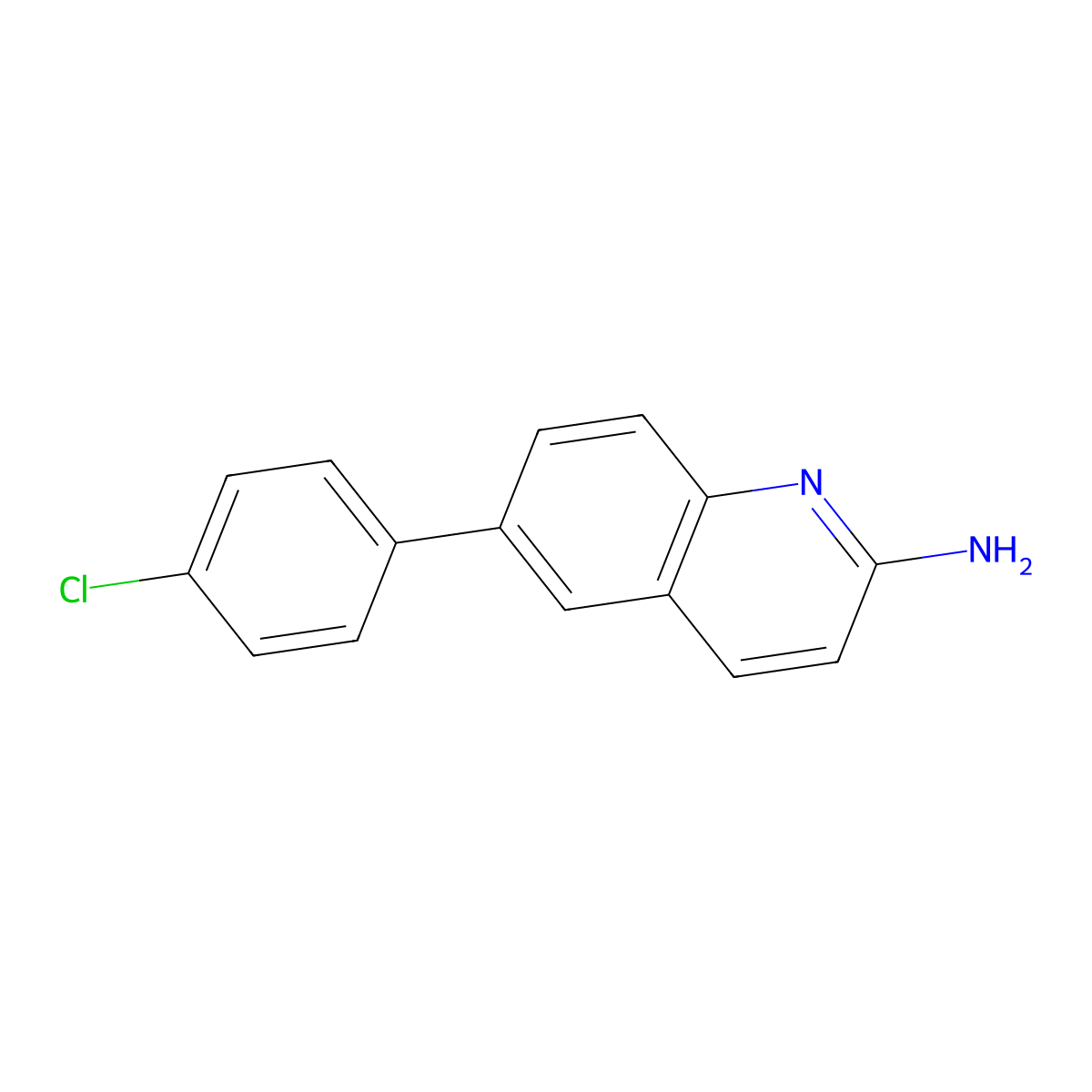 6-(4-Chlorophenyl)quinolin-2-amine molecular structure, CAS 1321991-87-0