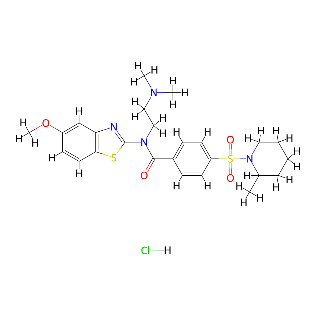 N-(2-(dimethylamino)ethyl)-N-(5-methoxybenzo[d]thiazol-2-yl)-4-((2-methylpiperidin-1-yl)sulfonyl)benzamide hydrochloride molecular structure, CAS 1321994-85-7