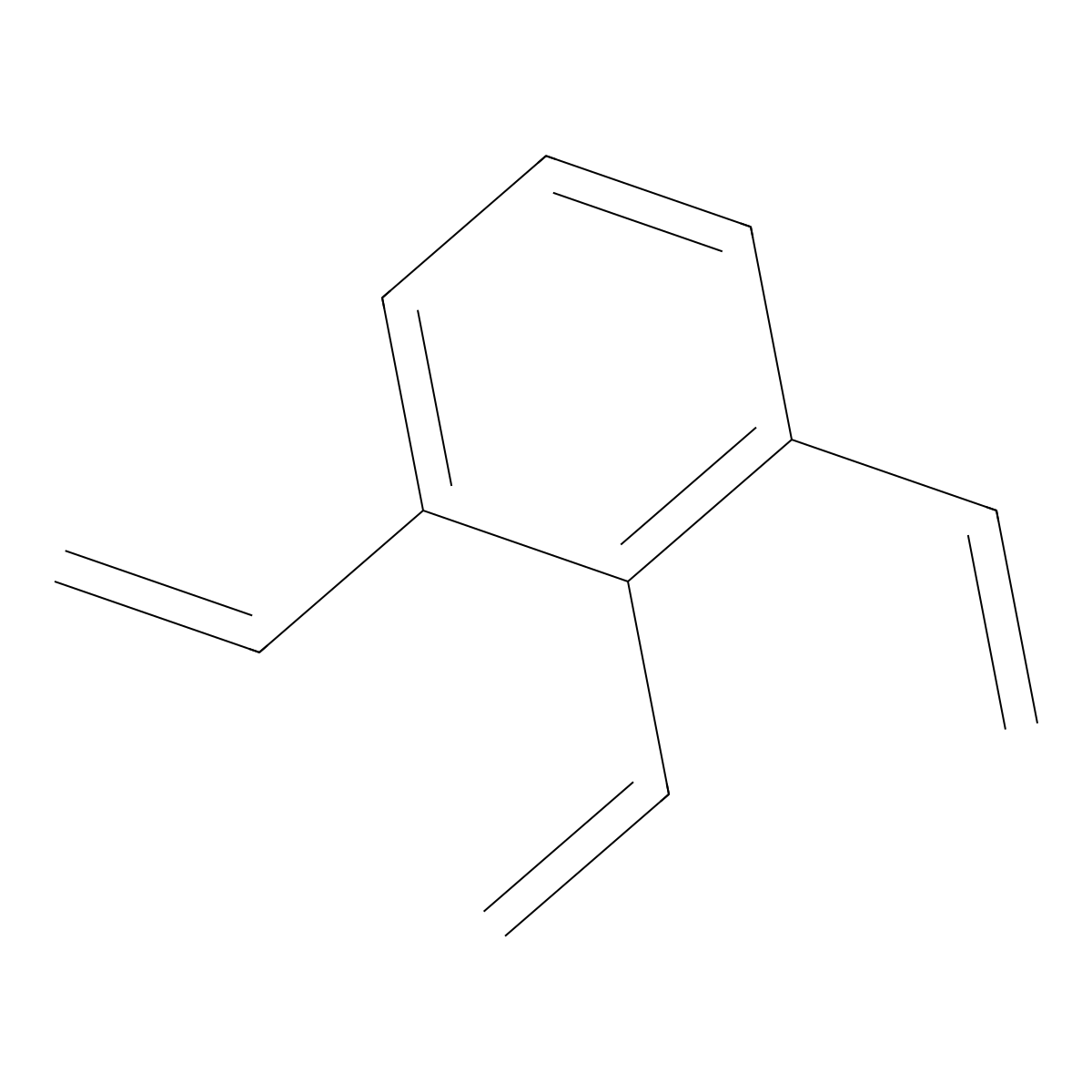 Trivinylbenzene molecular structure, CAS 1322-23-2