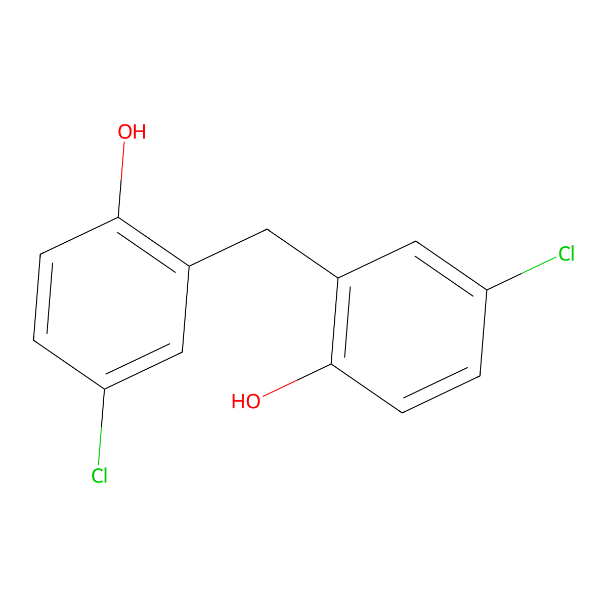 Dichlorophen molecular structure, CAS 1322-43-6