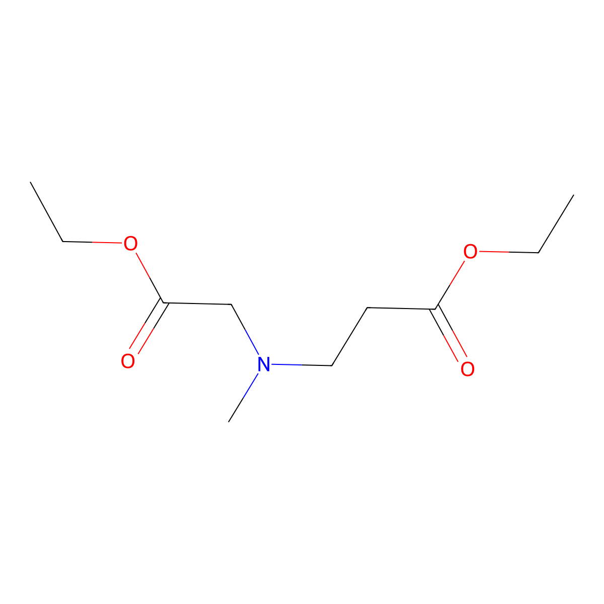 Ethyl 3-((2-ethoxy-2-oxoethyl)(methyl)amino)propanoate molecular structure, CAS 13220-24-1