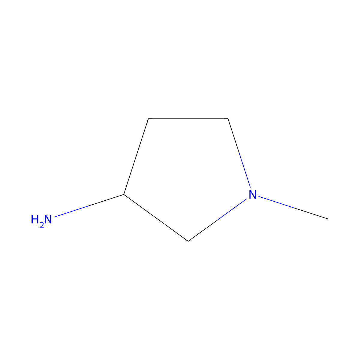 1-Methylpyrrolidin-3-amine molecular structure, CAS 13220-27-4