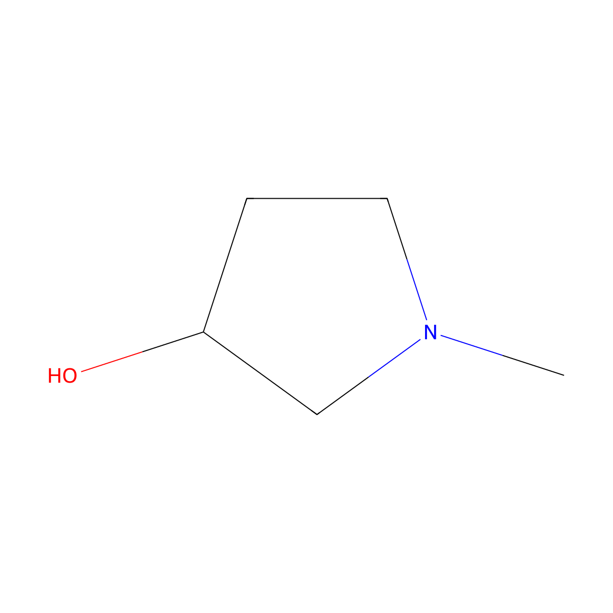 1-Methyl-3-pyrrolidinol molecular structure, CAS 13220-33-2