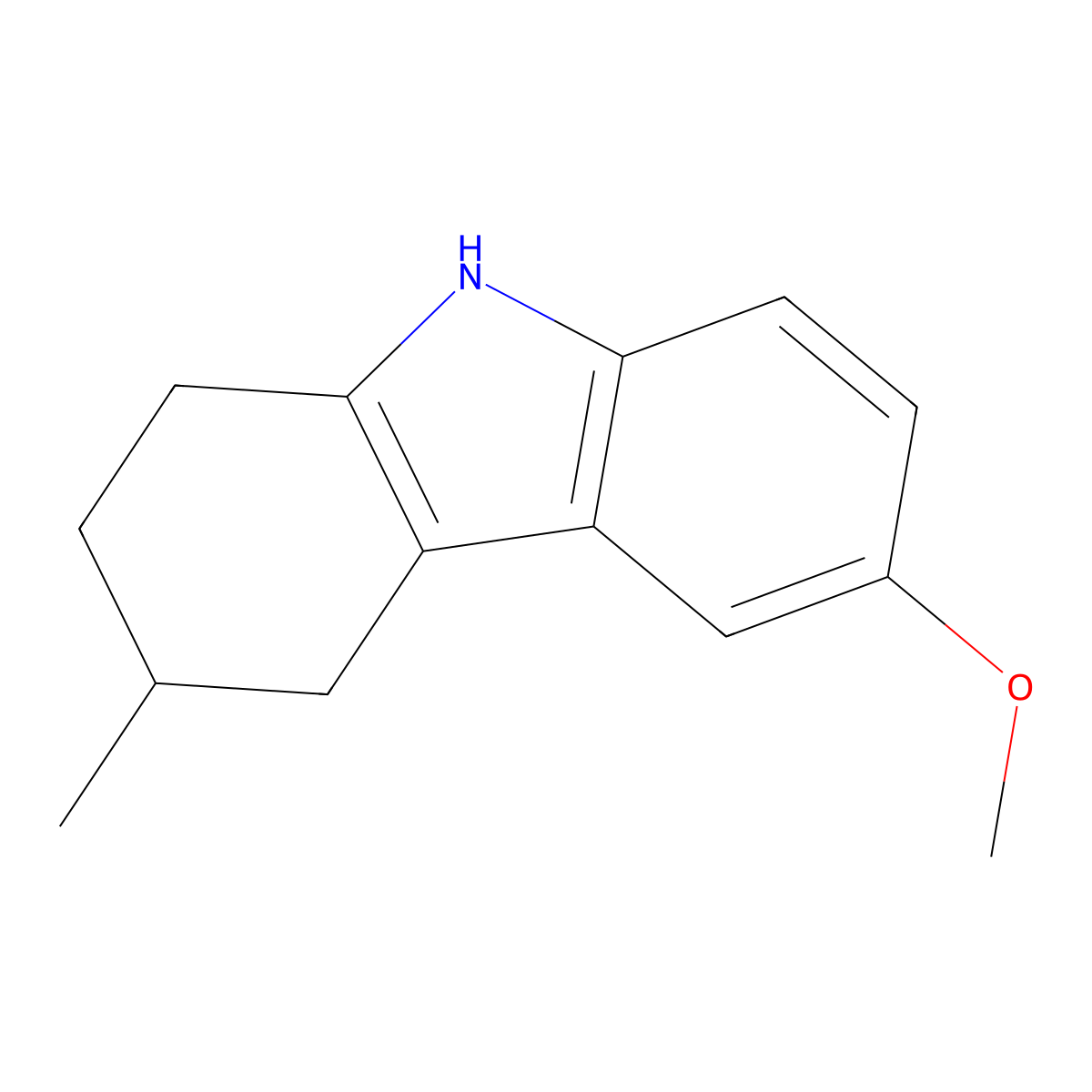 6-methoxy-3-methyl-2,3,4,9-tetrahydro-1H-carbazole molecular structure, CAS 13220-42-3