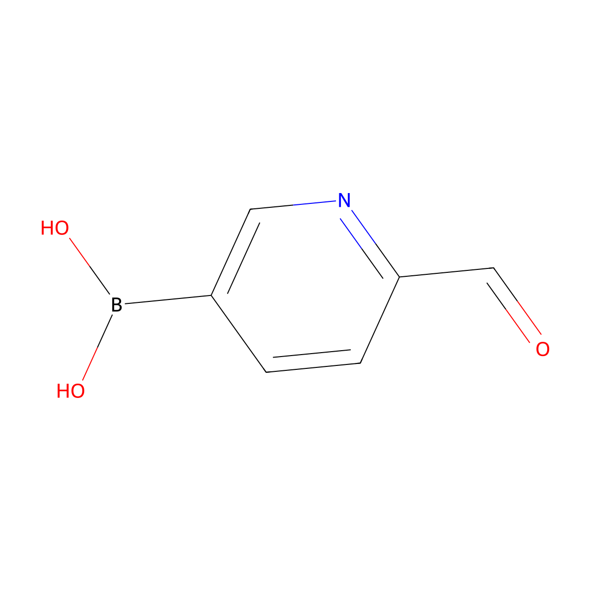 (6-Formylpyridin-3-YL)boronic acid molecular structure, CAS 1322001-30-8