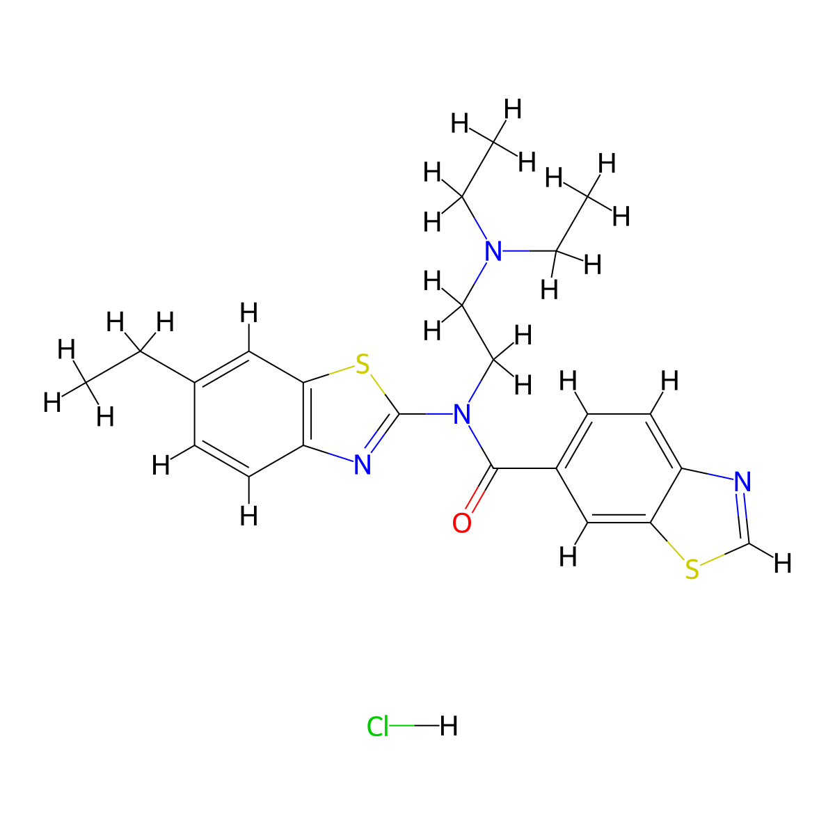 N-(2-(diethylamino)ethyl)-N-(6-ethylbenzo[d]thiazol-2-yl)benzo[d]thiazole-6-carboxamide hydrochloride molecular structure, CAS 1322015-99-5