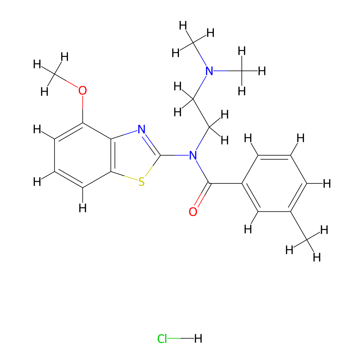 N-(2-(dimethylamino)ethyl)-N-(4-methoxybenzo[d]thiazol-2-yl)-3-methylbenzamide hydrochloride molecular structure, CAS 1322022-50-3