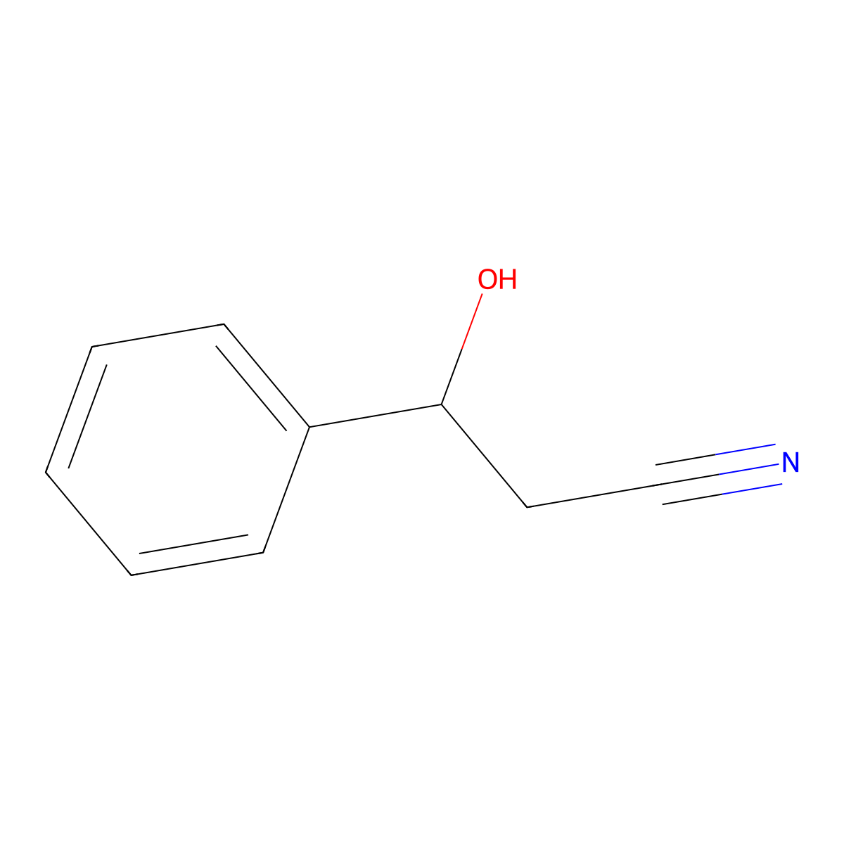 (3S)-3-hydroxy-3-phenylpropanenitrile molecular structure, CAS 132203-26-0