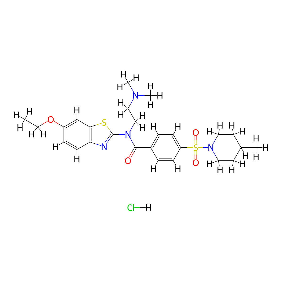 N-(2-(dimethylamino)ethyl)-N-(6-ethoxybenzo[d]thiazol-2-yl)-4-((4-methylpiperidin-1-yl)sulfonyl)benzamide hydrochloride molecular structure, CAS 1322030-57-8