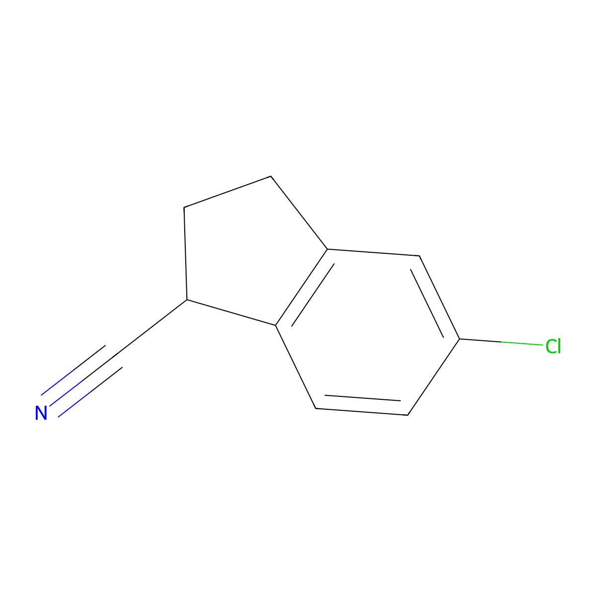 5-Chloro-2,3-dihydro-1H-indene-1-carbonitrile molecular structure, CAS 132205-76-6