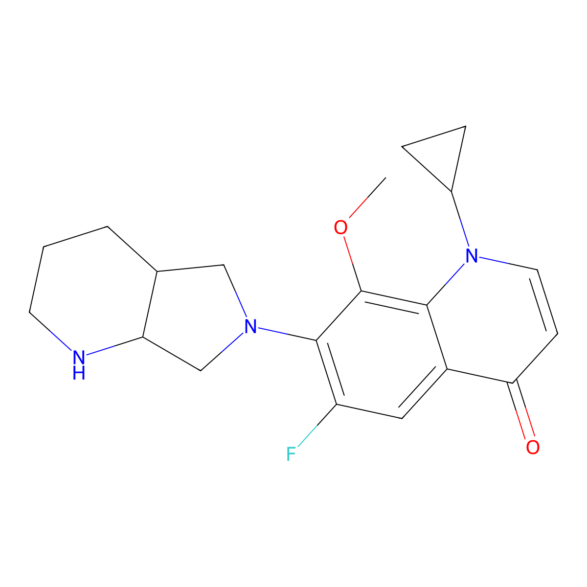 Decarboxy moxifloxacin molecular structure, CAS 1322062-57-6