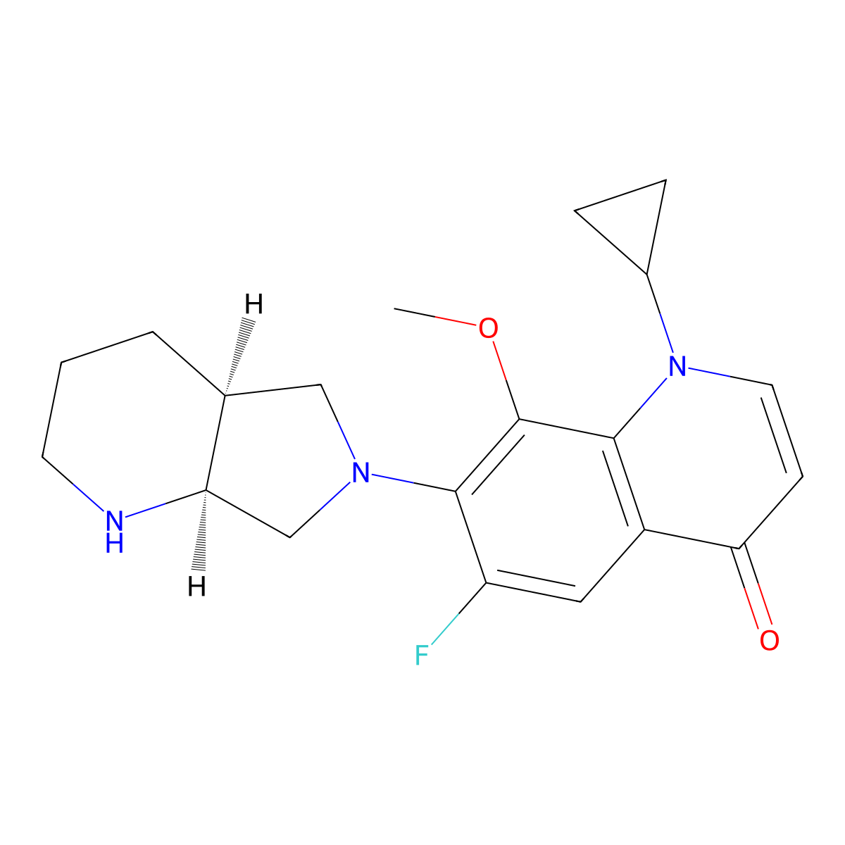 Decarboxy moxifloxacin molecular structure, CAS 1322062-57-6
