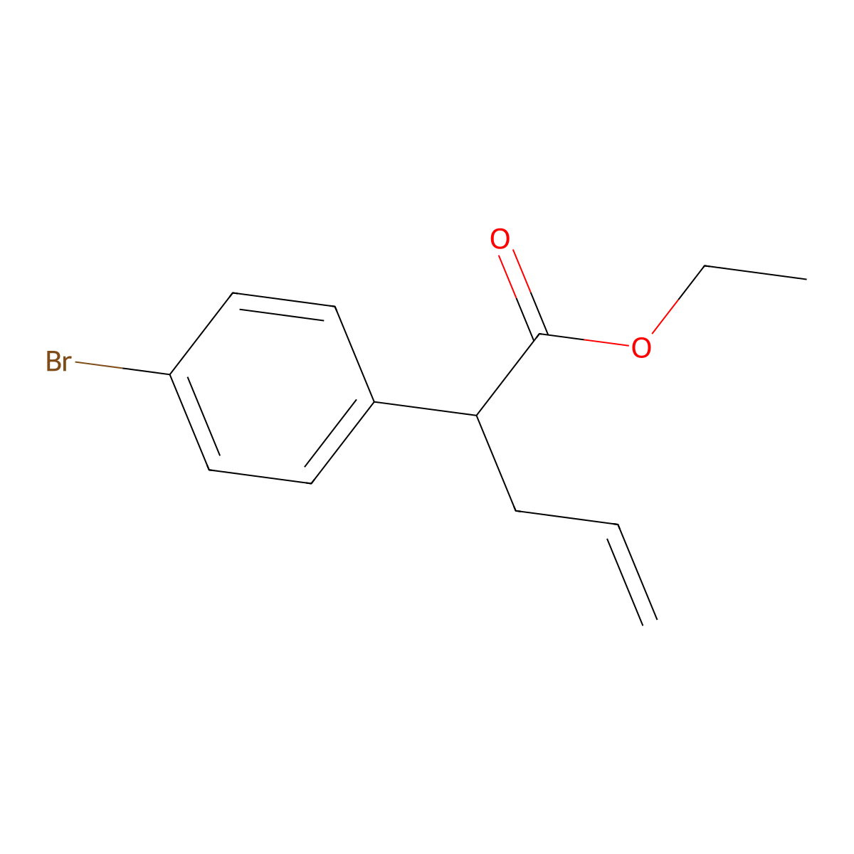 Ethyl 2-(4-bromophenyl)pent-4-enoate molecular structure, CAS 1322084-98-9