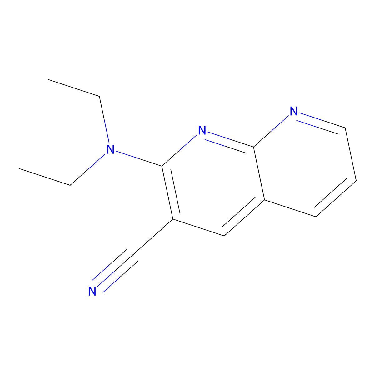 2-(Diethylamino)-1,8-naphthyridine-3-carbonitrile molecular structure, CAS 132209-68-8