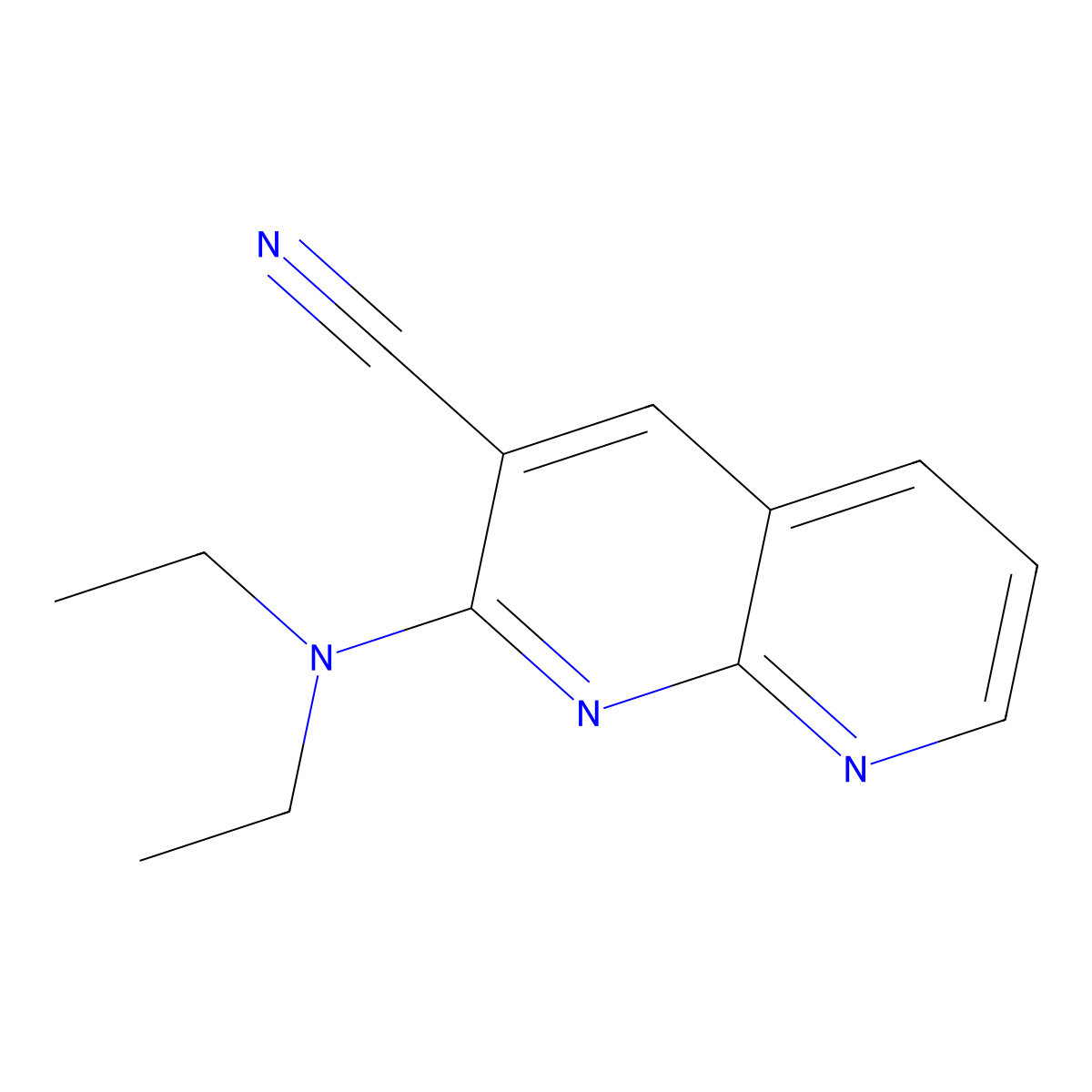 2-(Diethylamino)-1,8-naphthyridine-3-carbonitrile molecular structure, CAS 132209-68-8