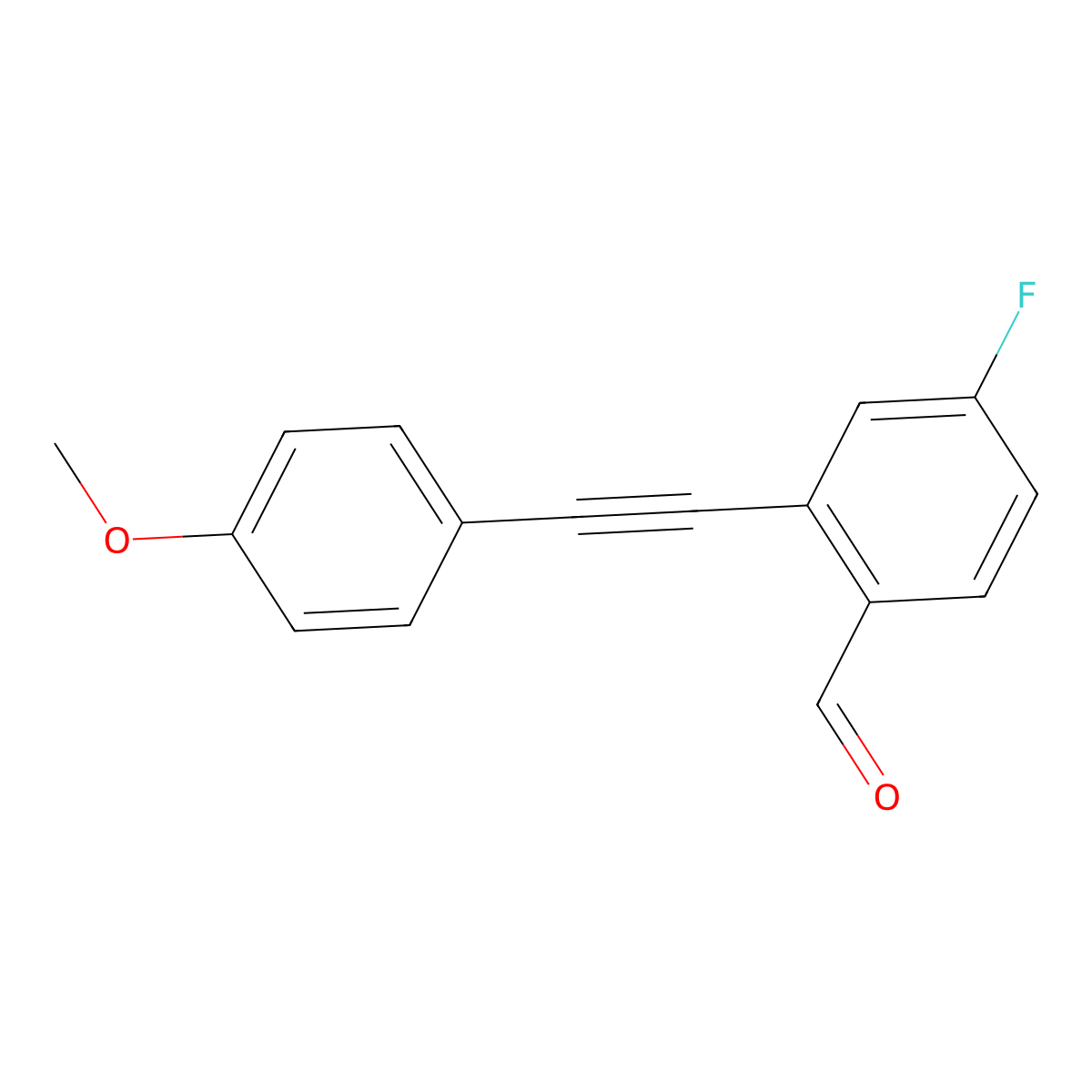 4-Fluoro-2-(2-(4-methoxyphenyl)ethynyl)benzaldehyde molecular structure, CAS 1322091-24-6